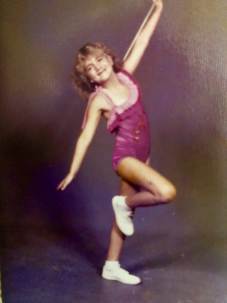 Heather as a seven or eight year old baton twirler 